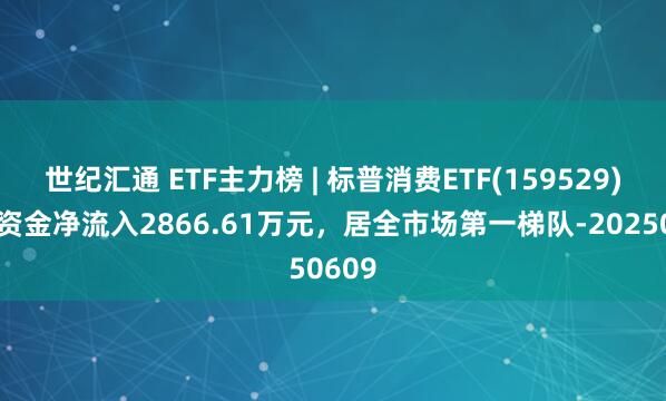 世纪汇通 ETF主力榜 | 标普消费ETF(159529)主力资金净流入2866.61万元，居全市场第一梯队-20250609