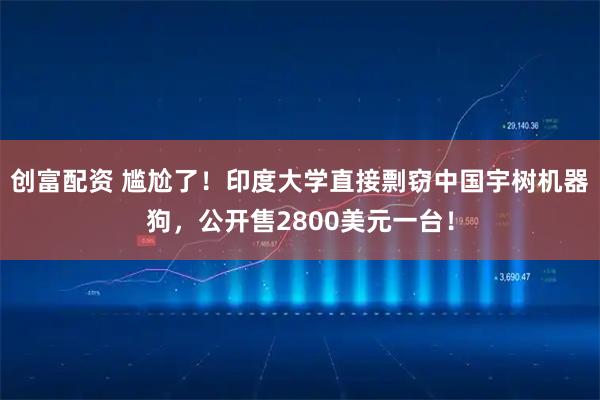 创富配资 尴尬了！印度大学直接剽窃中国宇树机器狗，公开售2800美元一台！